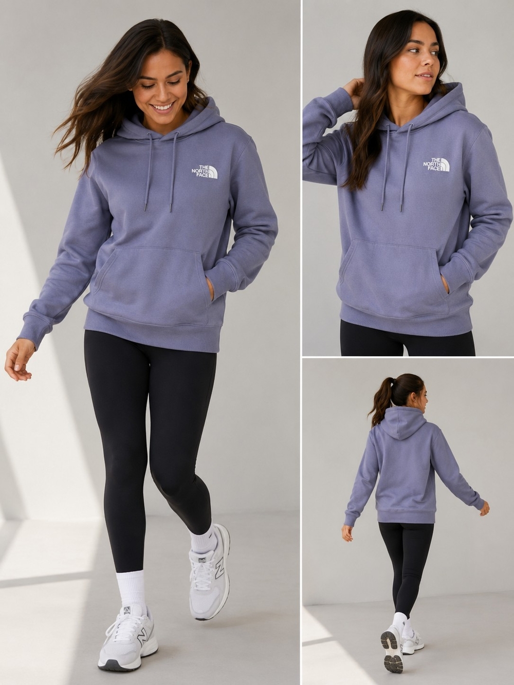 The North Face Women's Lavender Hoodie Size L – Logo Front & Back